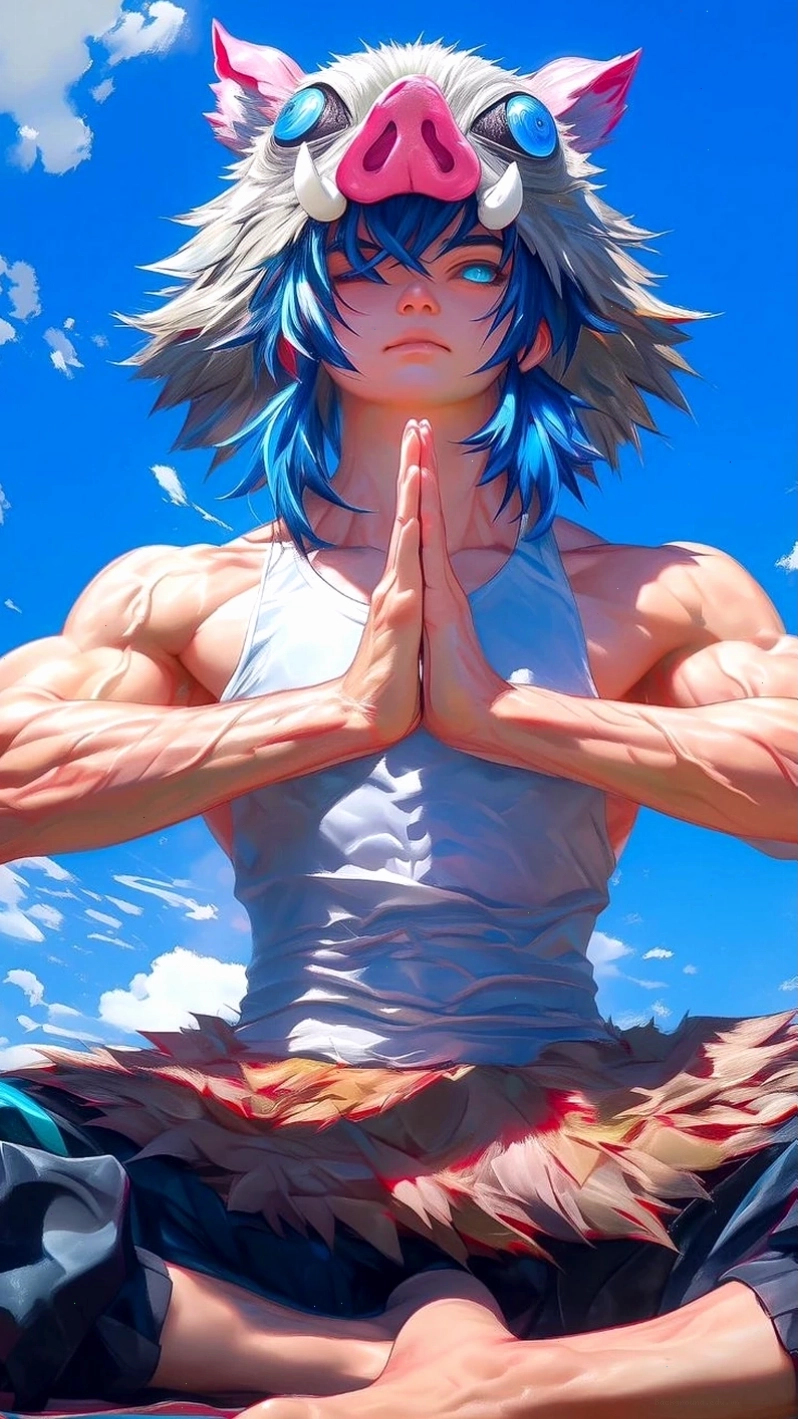 Inosuke Hashibira và Nezuko cùng nhau
