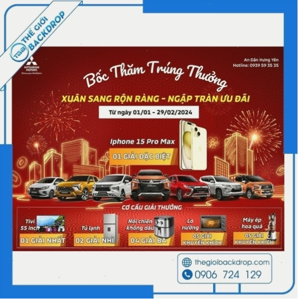 Mẫu backdrop bốc thăm trúng thưởng thu hút