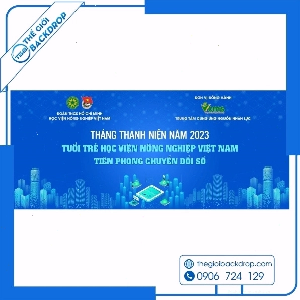 Mẫu backdrop Đoàn Thanh Niên đẹp