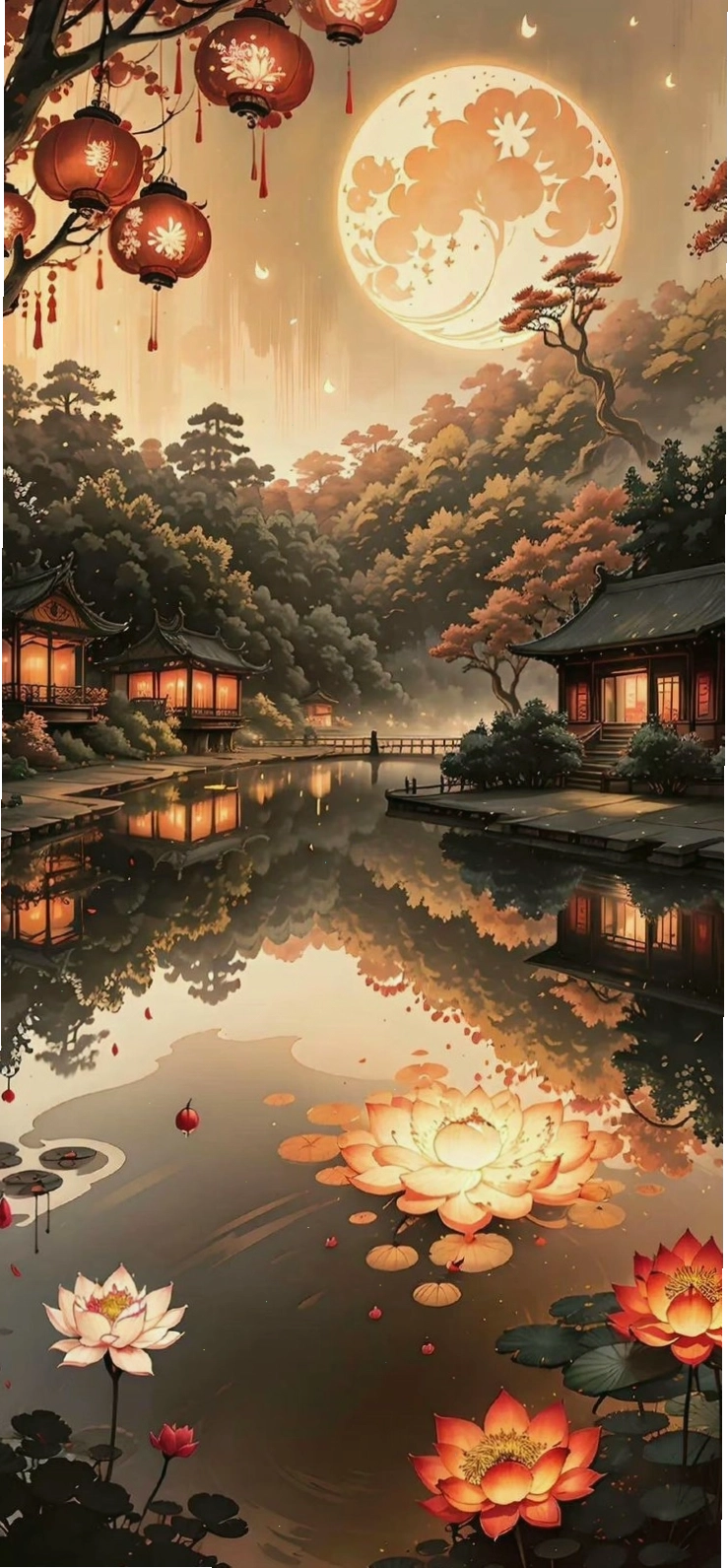 Mẫu hình nền hoa mẫu đơn cho điện thoại với sắc đen làm chủ đạo