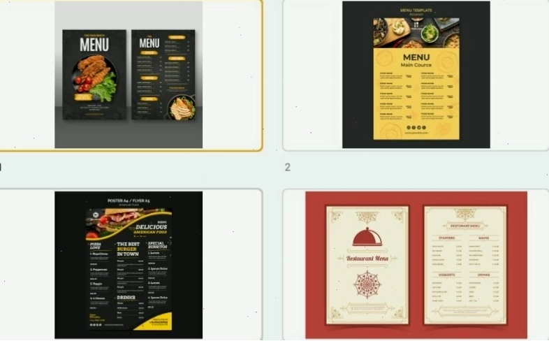 Mẫu menu nhà hàng đẹp mắt, chuyên nghiệp