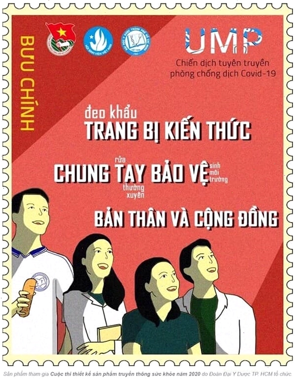 Nền poster với các khối hình học và đường nét dứt khoát