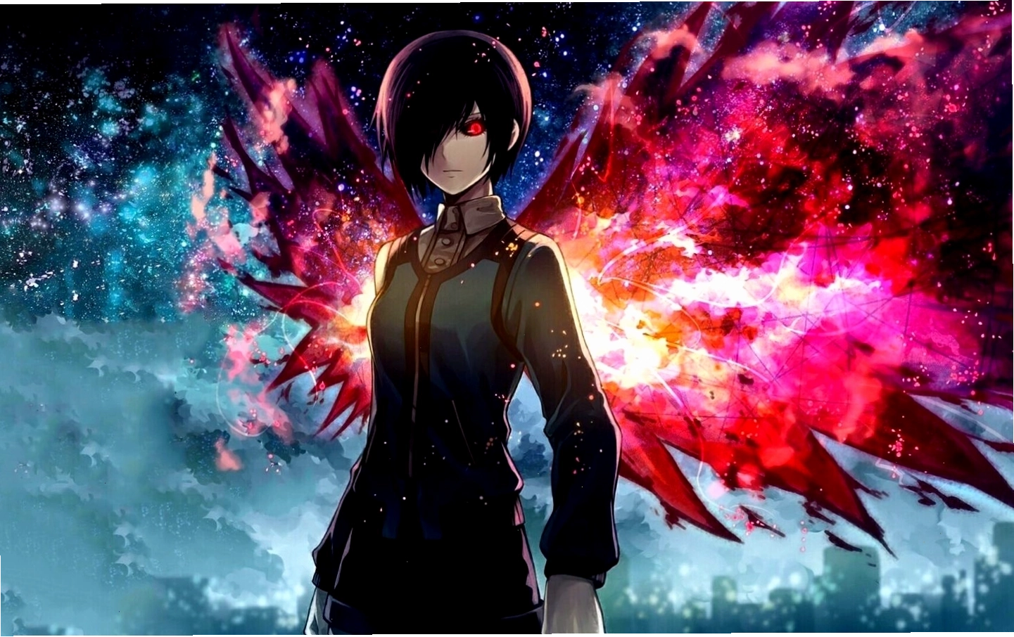 Nhân vật anime mạnh mẽ trong tư thế chiến đấu