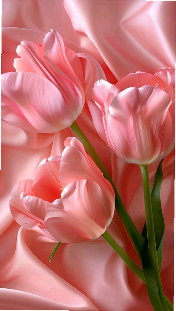Những bông tulip hồng mềm mại như lụa