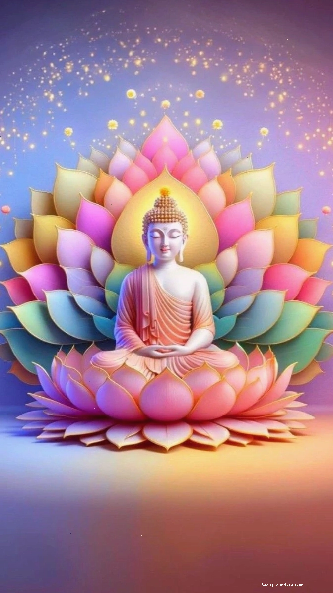 Phật quang hoa sen ngũ sắc