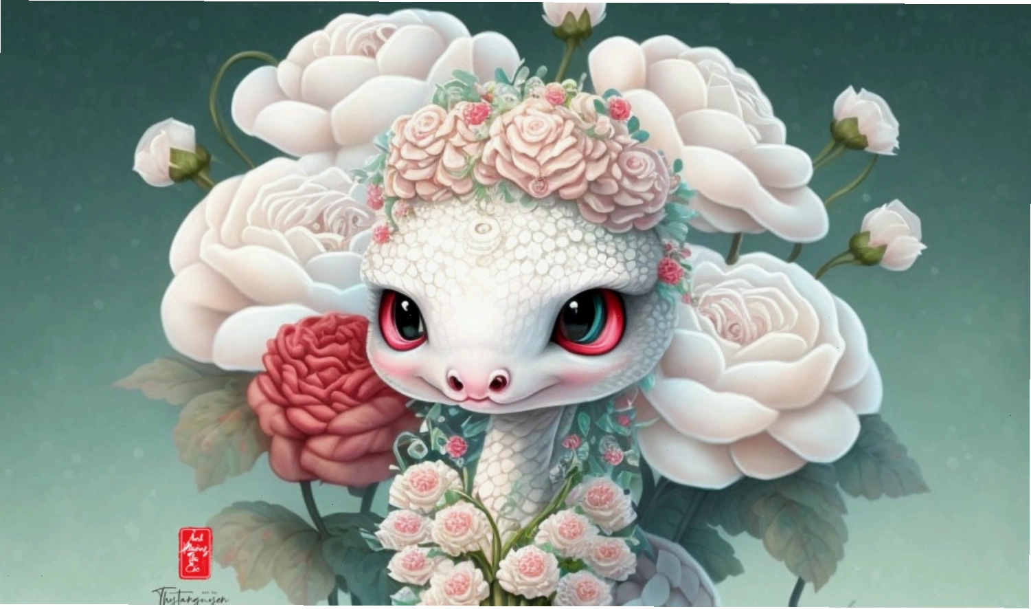 Rắn chibi dễ thương và ngộ nghĩnh