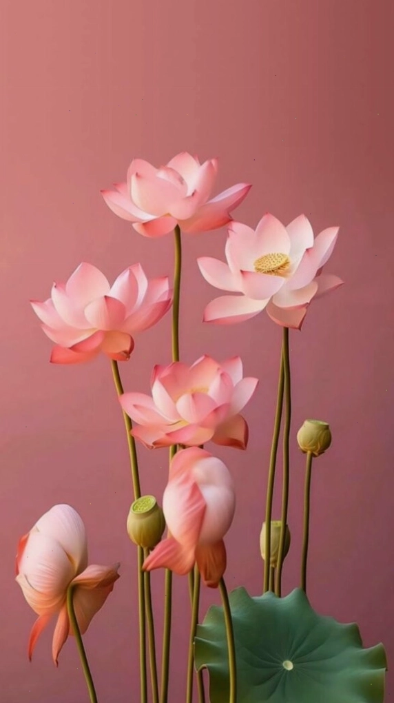 Sen hồng thuần khiết nở rộ buổi sớm mai