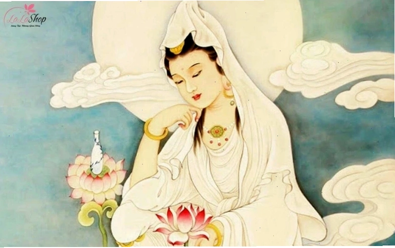 Tranh Quan Âm đẹp với phong cách nghệ thuật hiện đại