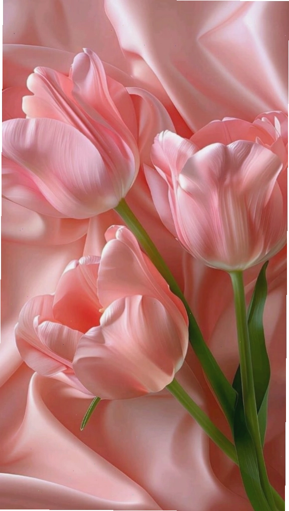 Tulip hồng lụa mềm mại tạo cảm giác thư thái