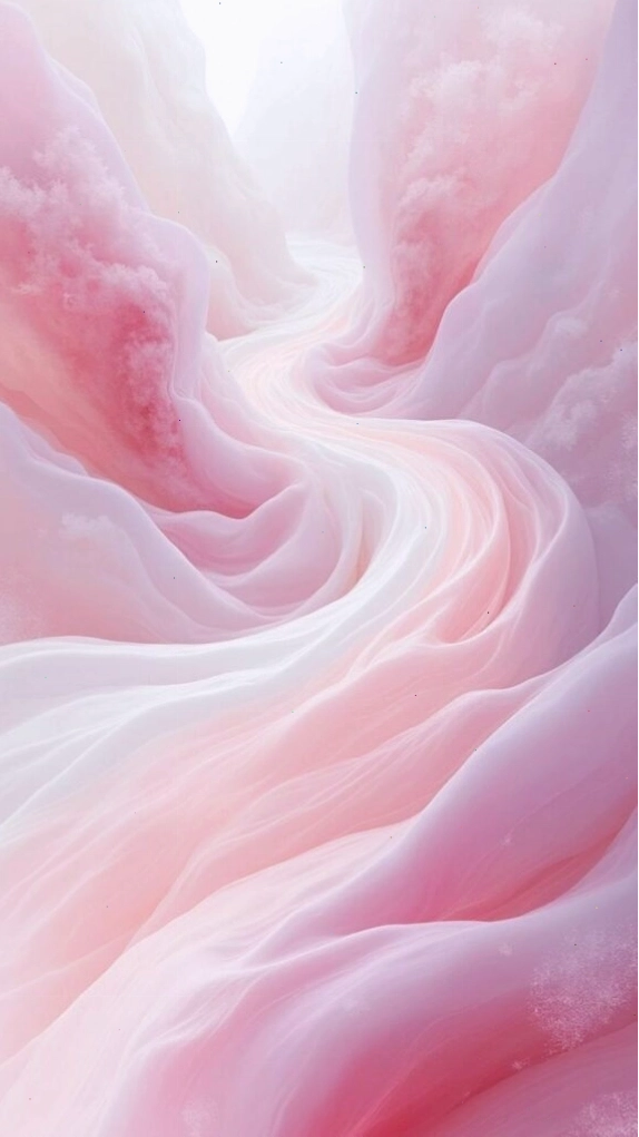 Vệt lụa hồng pastel mềm mại như giấc mơ nhẹ nhàng trên nền màu hồng nhạt