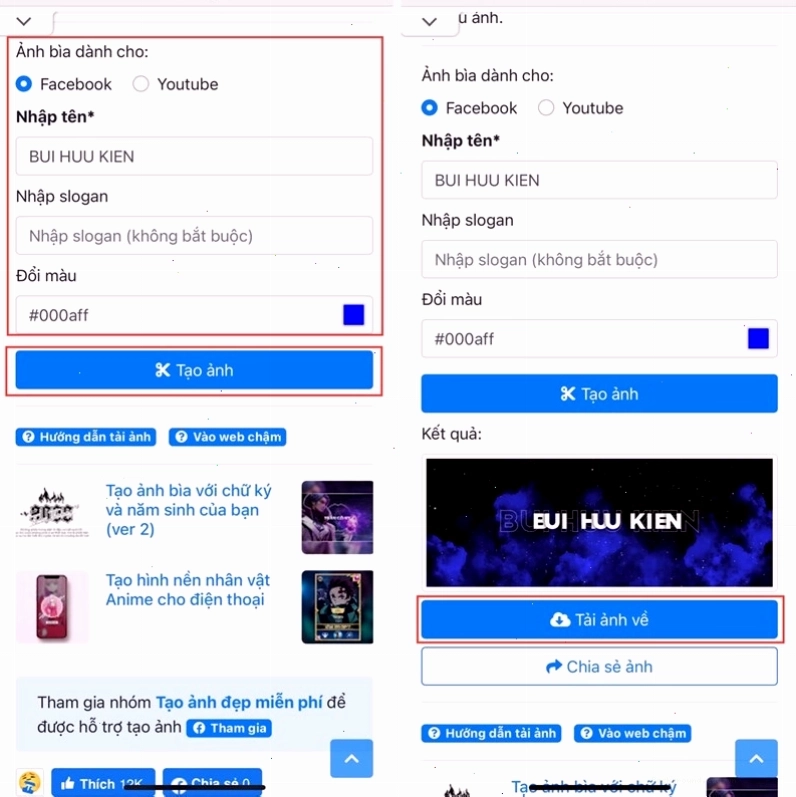 Ví dụ ảnh bìa cá nhân đẹp mắt