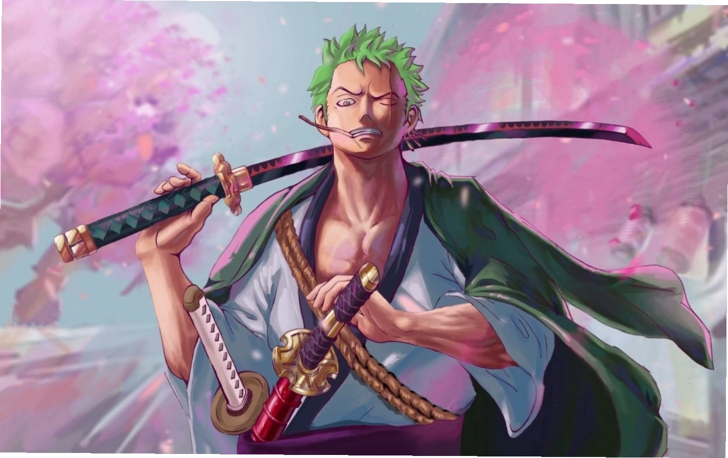 Zoro trong tư thế tấn công đầy uy lực