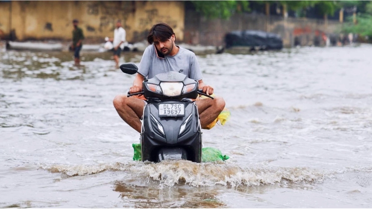 Rain clouds moving across North India during the monsoon season