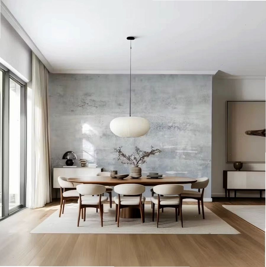 Industrial concrete effect wallpaper for urban loft office space