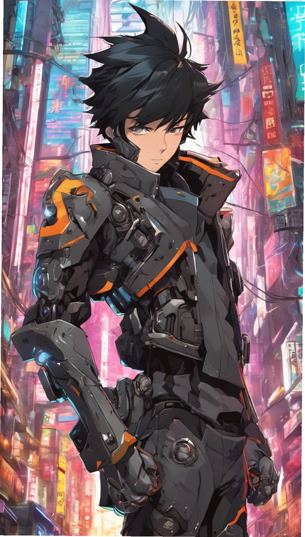 ảnh avatar anime boy phong cách cyberpunk chất lượng cao