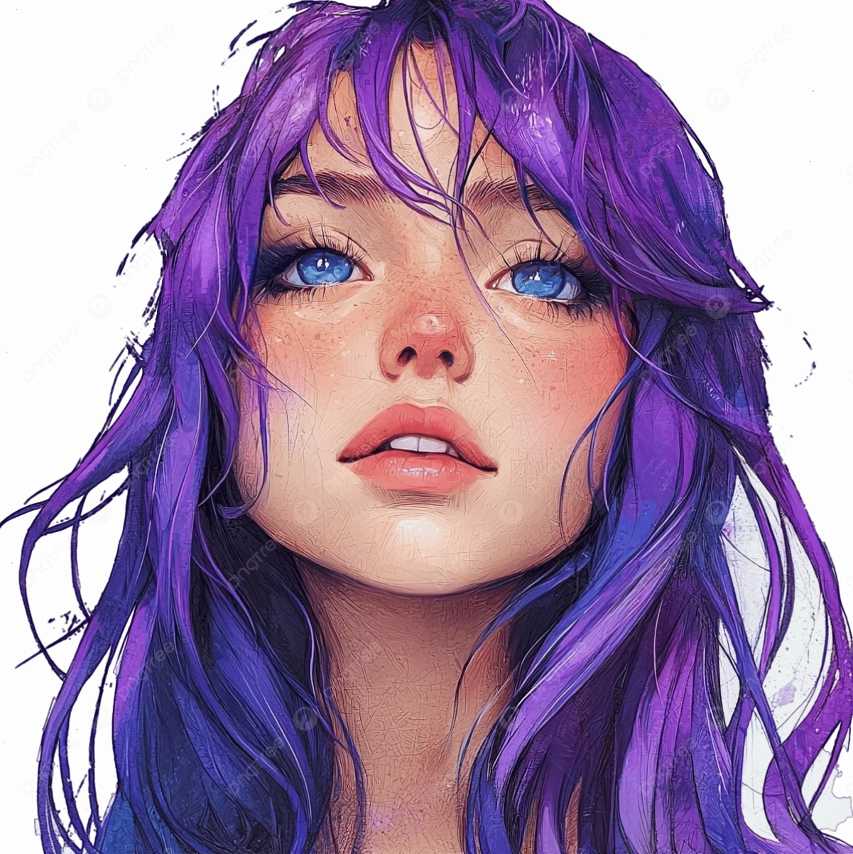 Bộ sưu tập ảnh anime nữ tóc tím mắt xanh